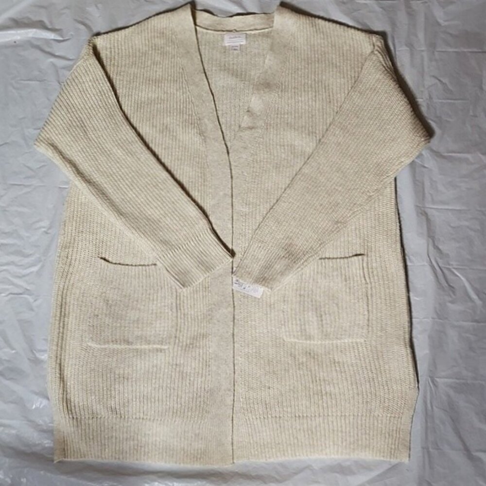 Auden Women's Open Front Sweater Robe with Pockets XL/XXL Oatmeal New - Picture 3 of 14